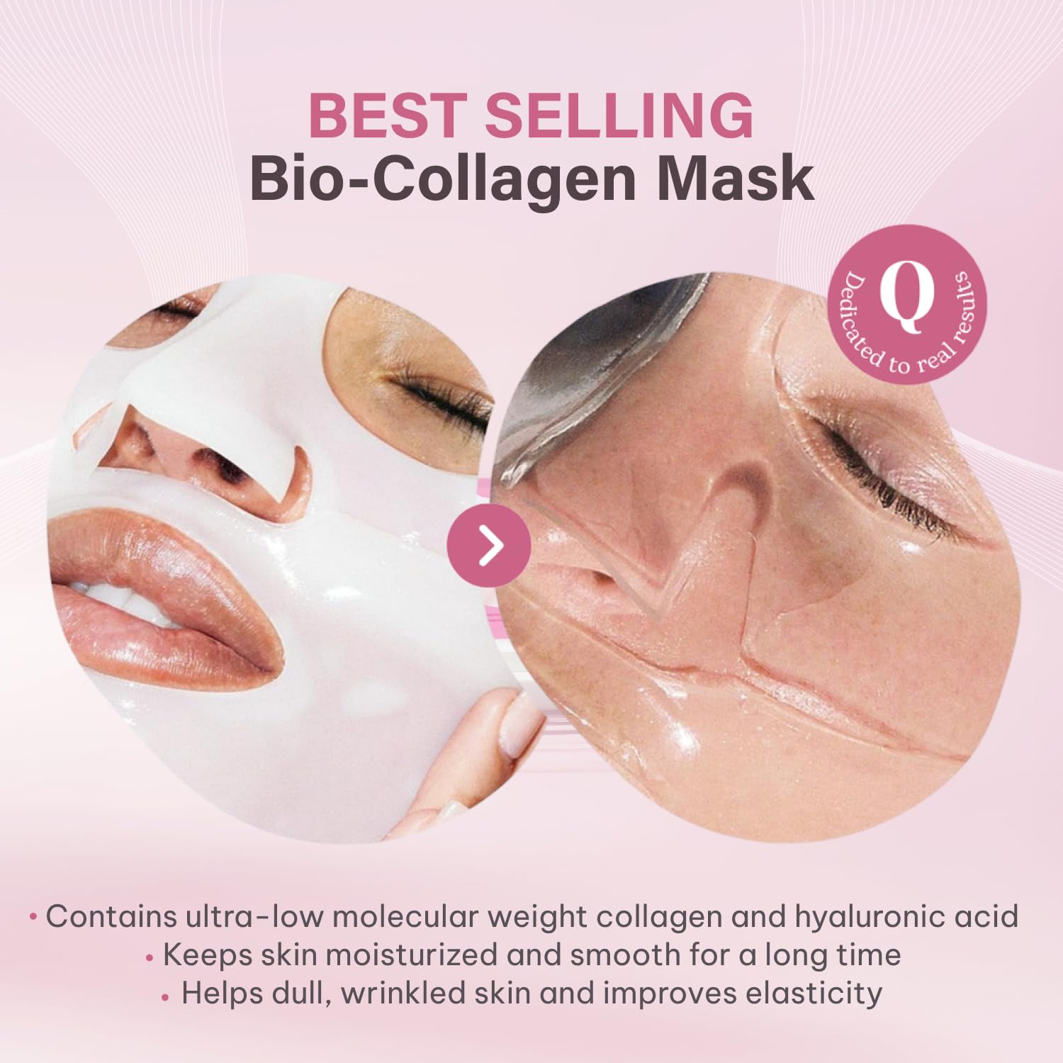 Quasi Bio-Collagen Face Mask Overnight – Hydrating Korean Sheet Mask – Niacinamide & Low Molecular Collagen – Firming & Smoothing Skincare for All Skin Types – 4 Masks - Image 3
