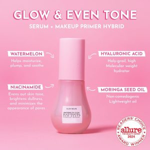 Glow Recipe Watermelon Niacinamide Dew Drops, Travel Size, Korean Niacinamide Serum Drops, Hydrating Face Serum + Primer & Liquid Highlighter, Hyaluronic Acid, Dewy Glow (15ml)