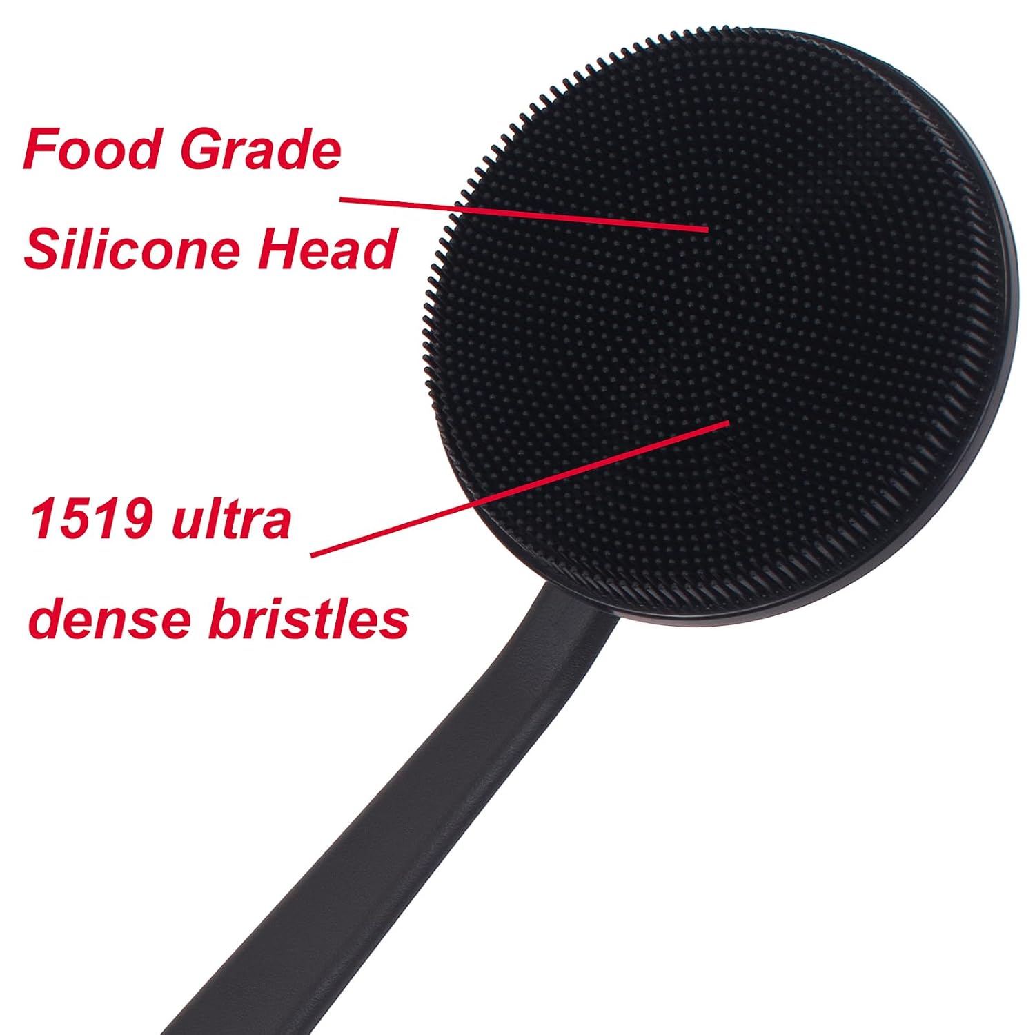 DNC Back Scrubber for Shower, Silicone Shower Brush with Long Handle Soft Bristles, Bath Body Exfoliator Washer for Men Women - Image 2