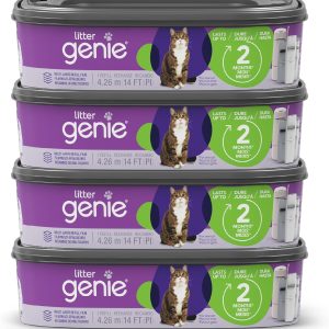 Litter Genie Refill Bags | Standard 4-Pack, 56 total ft | Up to 8 Months of Supply | Ultimate Odor Control Cat Litter Bags