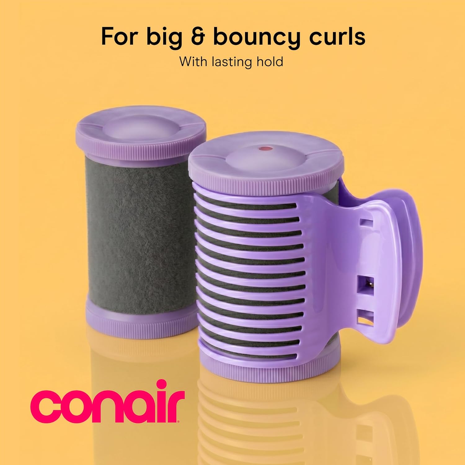 Conair Ceramic Hot Rollers, 1 3/4 Inch & 1 1/2 Inch Rollers, Lavender, 12 | Ceramic Flocked Hair Setter for Salon Volume and Soft Curls, 1 ¾ in. & 1 ½ in. Sizes, Lavender, 12-Count, CHV14AMZL - Image 3
