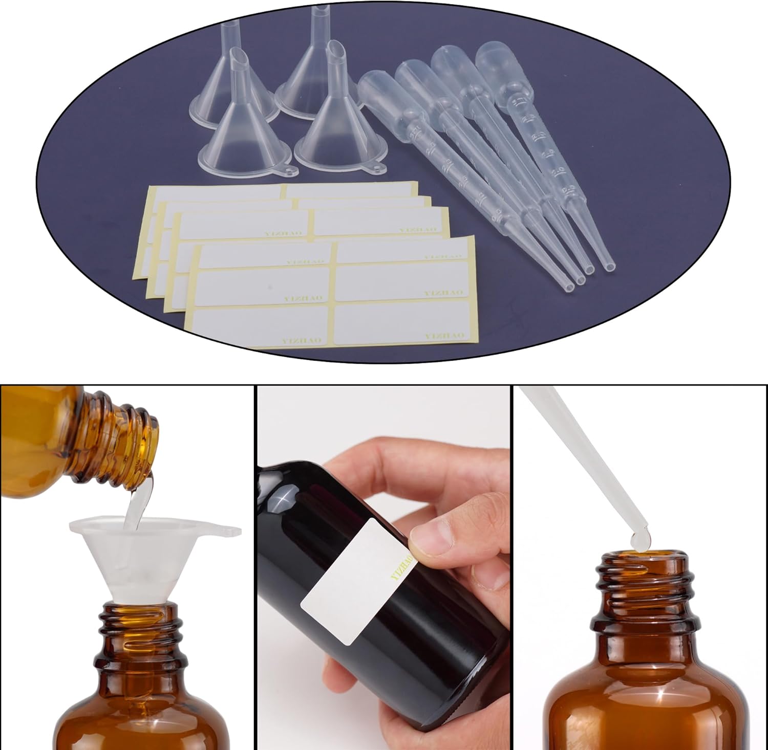 YIZHAO Clear Glass Spray Bottles 1oz, with Small Fine Mist Spray, Metal Cap, Refillable for Essential Oil,Travel,Cleaning,Perfume,Aromatherapy,Makeup – 24 Pcs - Image 2