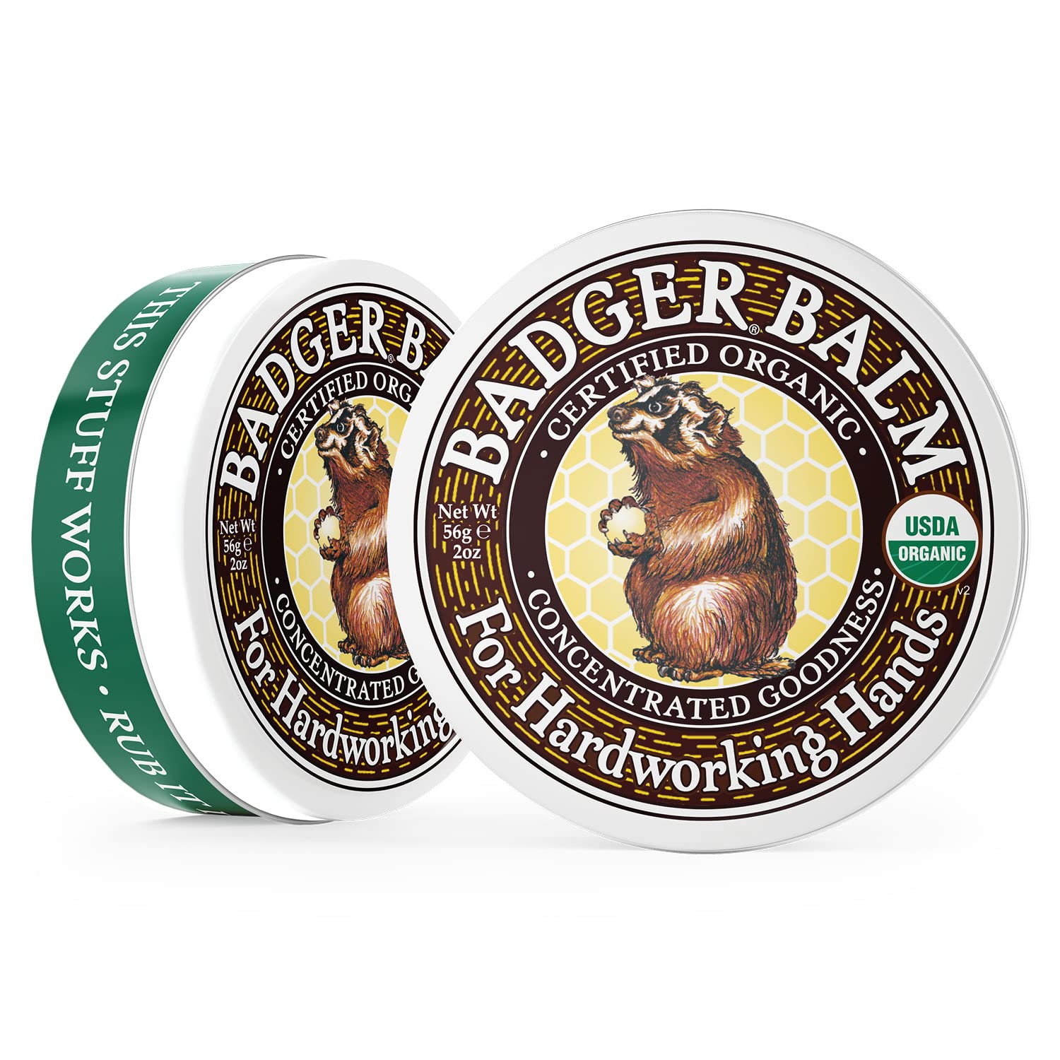 Badger - Hardworking Hands Healing Balm, Aloe Vera & Wintergreen, Working Hand Balm, for Dry Hands, Hand Moisturizer, Certified Organic, 2 oz (3 Pack) - Image 2