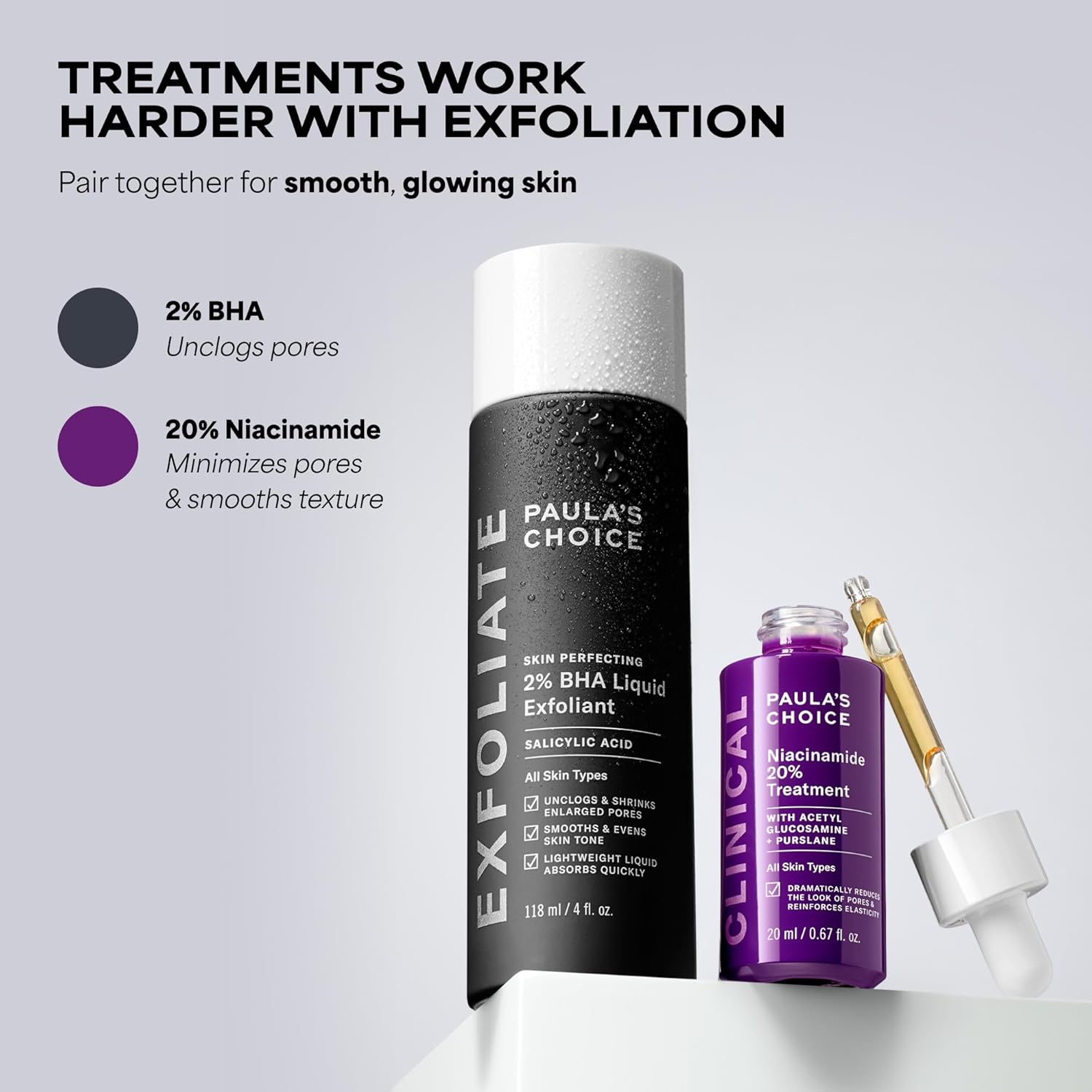Paula's Choice CLINICAL 20% Niacinamide Vitamin B3 Concentrated Face Serum, Anti-Aging Serum for Face, Treatment for Discoloration & Minimizing Large Pores, Fragrance-Free, 0.67oz - Image 3