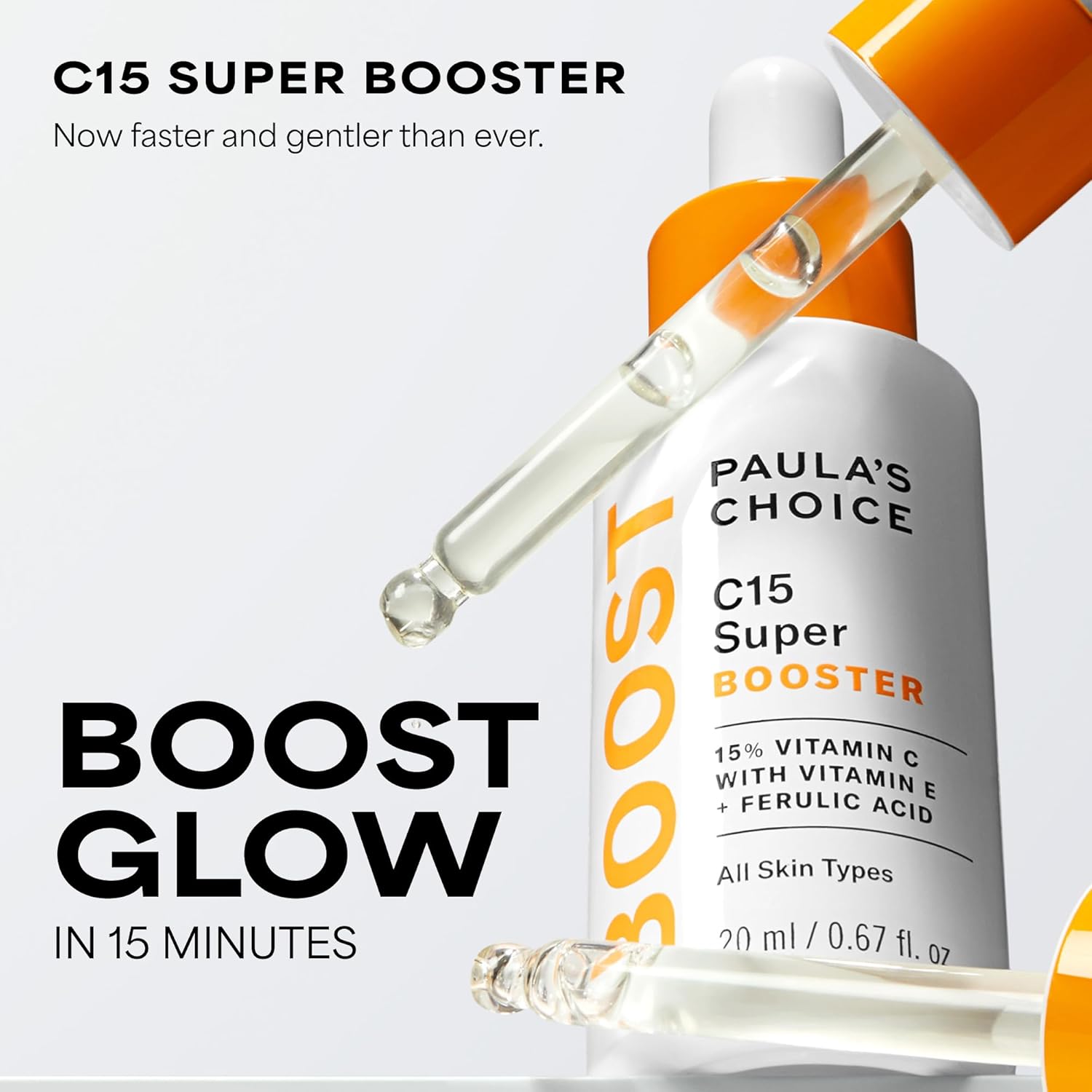 Paula's Choice BOOST C15 Super Booster, 15% Vitamin C Serum for Face, Face Serum with Vitamin E & Ferulic Acid for Discoloration & Glow, Fragrance-Free - Image 3