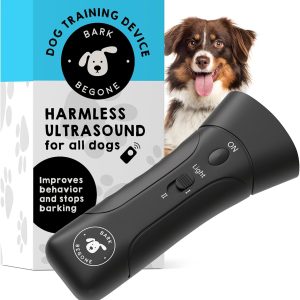 Ultrasonic Dog Bark Deterrent & Behavior Corrector - Stop Barking, Jumping, Aggression Without Yelling -Just Point & Press! Backed by Kevin Harrington from Shark Tank (Bark Begone Classic)