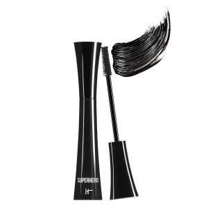 IT Cosmetics Superhero Mascara Black – Volumizing & Lengthening, Buildable Volume, Hydrolyzed Collagen, Biotin, Peptides, Lifting & Curling Formula, Super Black Pigment, Suitable for Sensitive Eyes