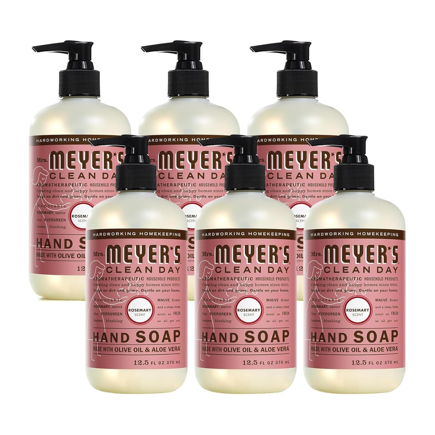 Mrs. MEYER'S Liquid Hand Soap - Rosemary - 12.5 Fl Oz -(Pack of 6) - Image 2
