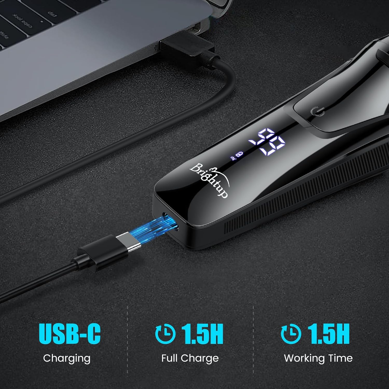 Brightup Electric Razor for Men Face, Wet & Dry Electric Shaver for Men | 4D Flex Precision Blades Men's Razor with Pop-up Trimmer, USB Fast Charging, LED Display, Travel Lock, Storage Case - Image 3