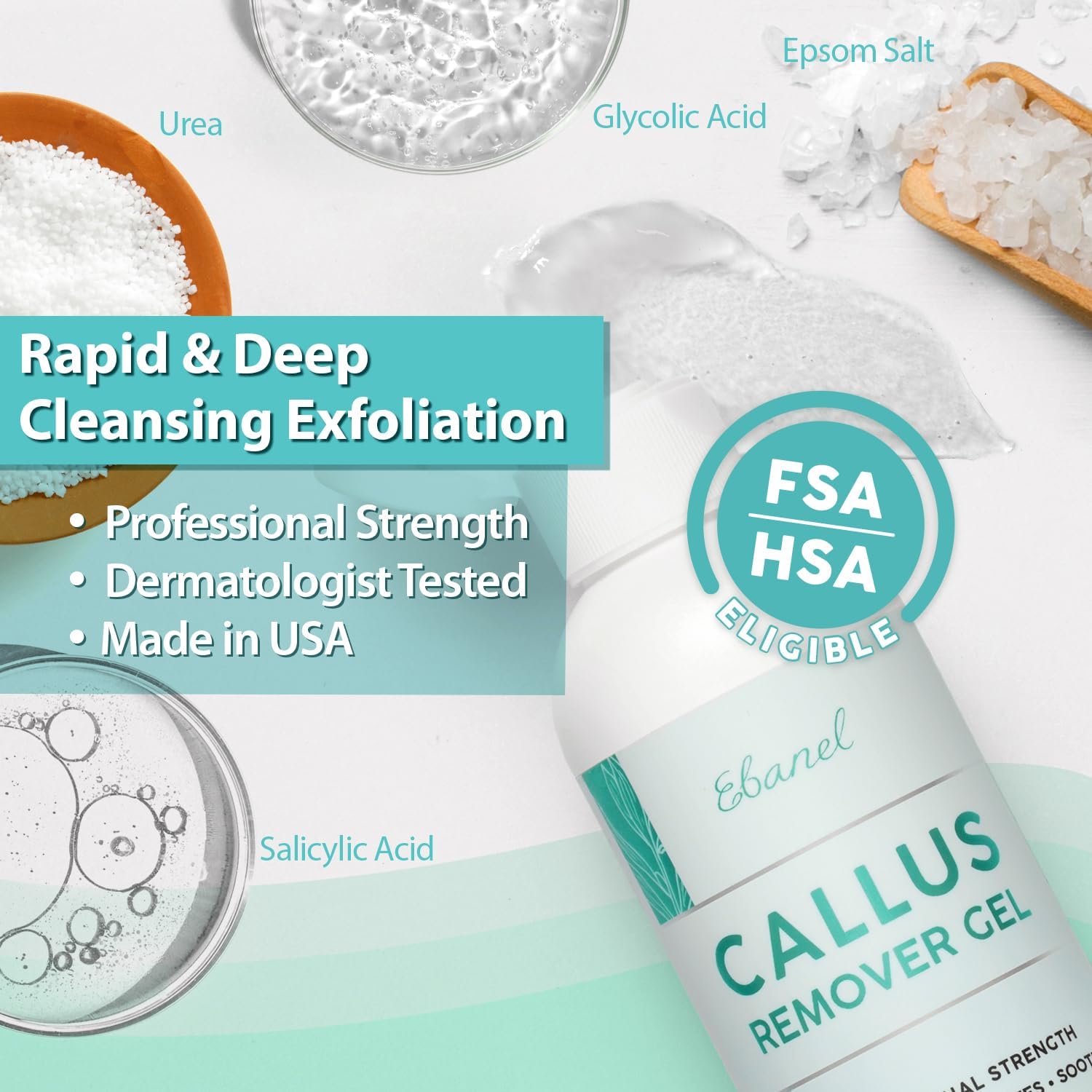 banel Set of Professional Callus Remover for Feet, and Urea Cream 40% Plus Salicylic Acid 2%, Heel Foot Callus Remover Gel Exfoliator Dead Skin Cuticle Removal Toenail Softener Keratolytic Pedicur