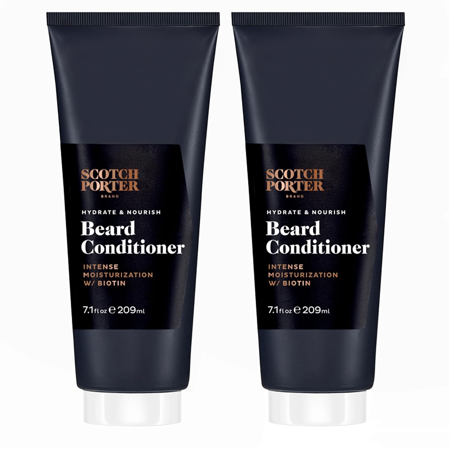 Scotch Porter Hydrate & Nourish Beard Conditioner for Men, Original, 2-Pack | Long-Lasting Moisture Helps Strengthen, Reduce Frizz & Promote Healthy Hair Growth for Dull, Dry, Coarse Beards, 2 x 7.1 Oz.