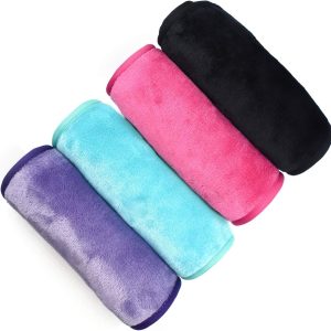 UWEME Makeup Remover Cloths 4 Pack: Reusable and Fast Dry Face Wash Cloth | Soft Microfiber Face Towels for Multiple Skin Types, Ideal Makeup Eraser Cloth for Women