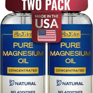 Ella & Eden 2 Pack 12 Oz Pure Magnesium Oil Spray - Topical Magnesium Spray for Feet, Sleep, Muscle Relaxation, Leg Cramps - USA Made - Natural, No Additives, Concentrated Formula