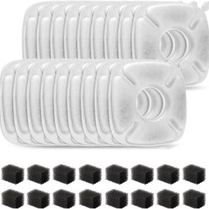 4inch Cats Fountain Replacement Filters with Pre-Filter Sponges for 67oz, 95oz and 135oz Pet/Cat Automatic Water Fountain Dog Water Dispenser