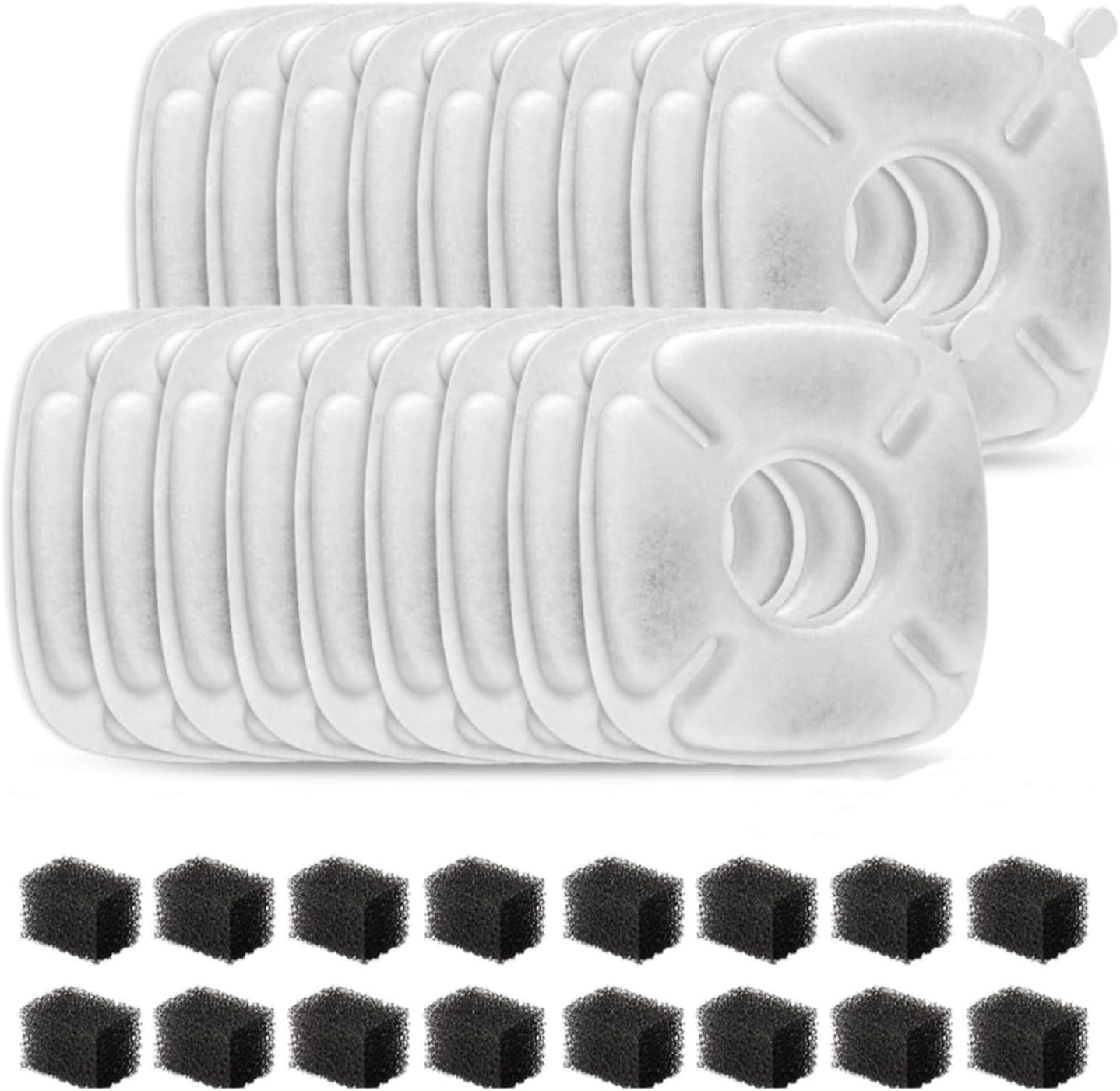 4inch Cats Fountain Replacement Filters with Pre-Filter Sponges for 67oz, 95oz and 135oz Pet/Cat Automatic Water Fountain Dog Water Dispenser