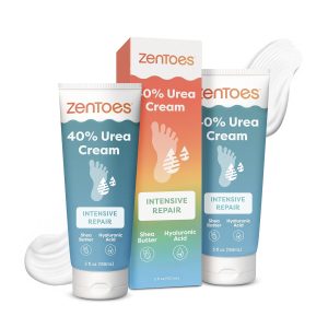 ZenToes Urea Foot Cream 40% | Softens Dry Cracked Heels, Calluses & Rough Skin | Gentle Exfoliating Cream with Lavender | 5oz, Pack of 2