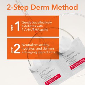Dr. Dennis Gross Alpha Beta Extra Strength Daily Peel – 2-Step Exfoliating Pads for Enhanced Anti-Aging, Smoother Skin, and Radiant Complexion, 5 Treatments