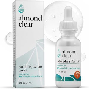 Almond Clear Mandelic Acid Level 2 Serum – Extra Strength Treatment for Body Acne, Folliculitis, and Ingrown Hairs – Buttocks Clearing Dark Spot Remover – 1 Fl Oz