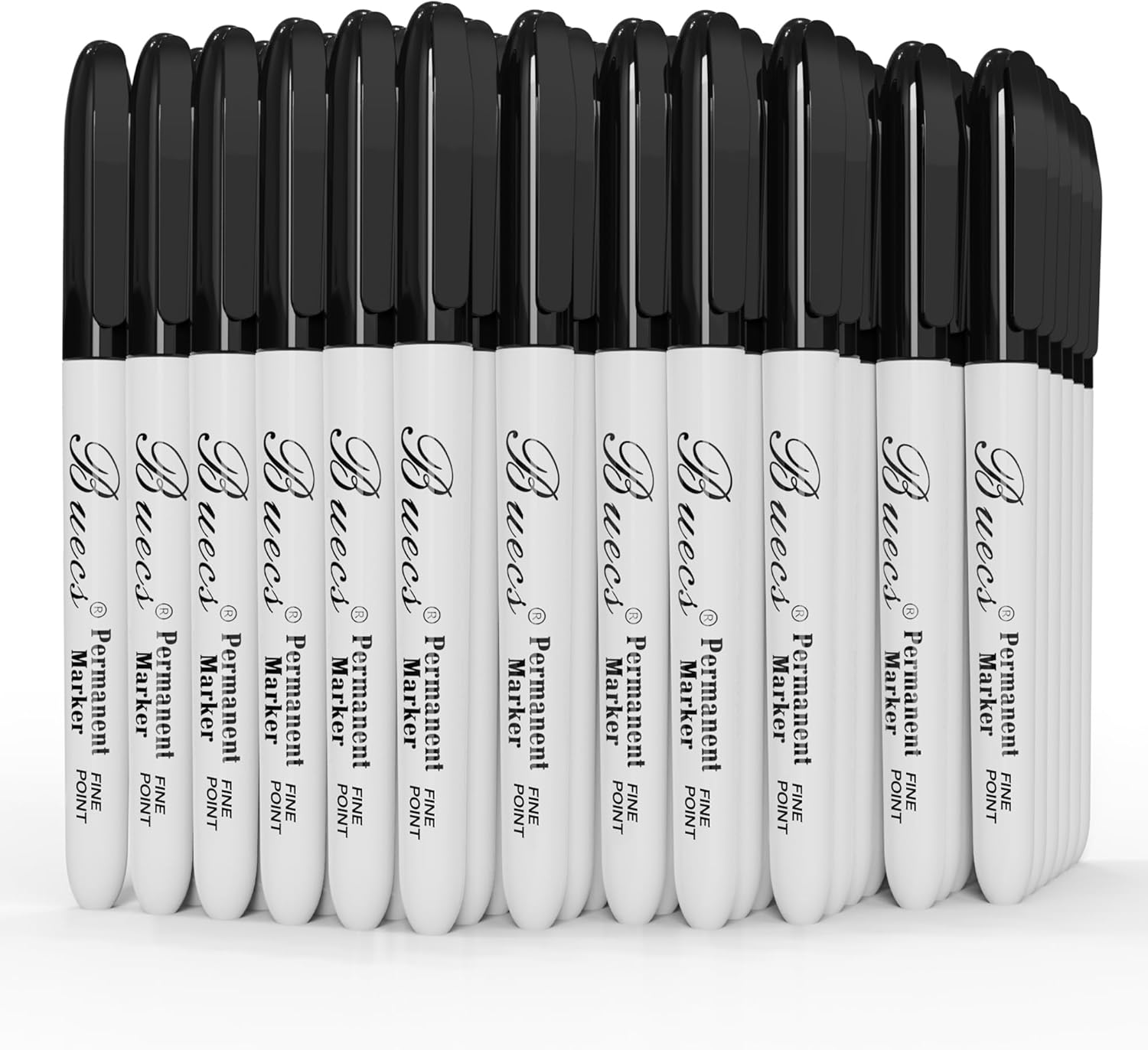Buecs Permanent Markers, 60 Count Black Permanent Markers, Fine Point, Waterproof & Smear Proof Markers, Quick Drying, Office Supplies for School, Office, Home - Image 3