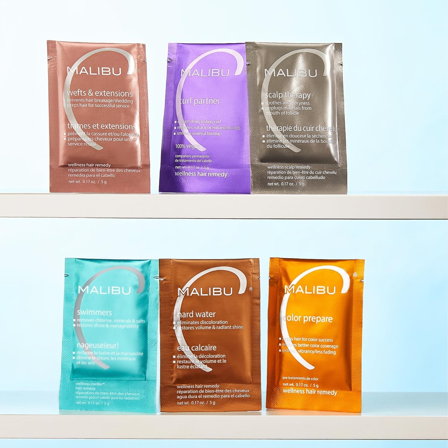 Malibu C Swimmers Wellness Remedy & After Pool Hair Care - Restoring & Hydrating Swim Treatment with Vitamin C Complex - Protects Against Discoloration from Chlorine, Salt Water, Build Up (12 Packets) - Image 3