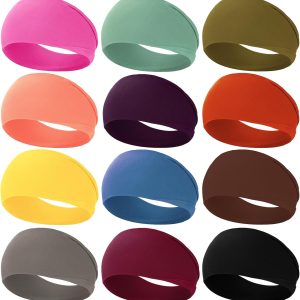 RITOPER Workout Wide Headbands for Women Non Slip, Super Soft Yoga Running Exercise Head Bands, Elastic Sweat Band Hair Bands for Women's Hair, Womens Solid Headband Hair Wrap