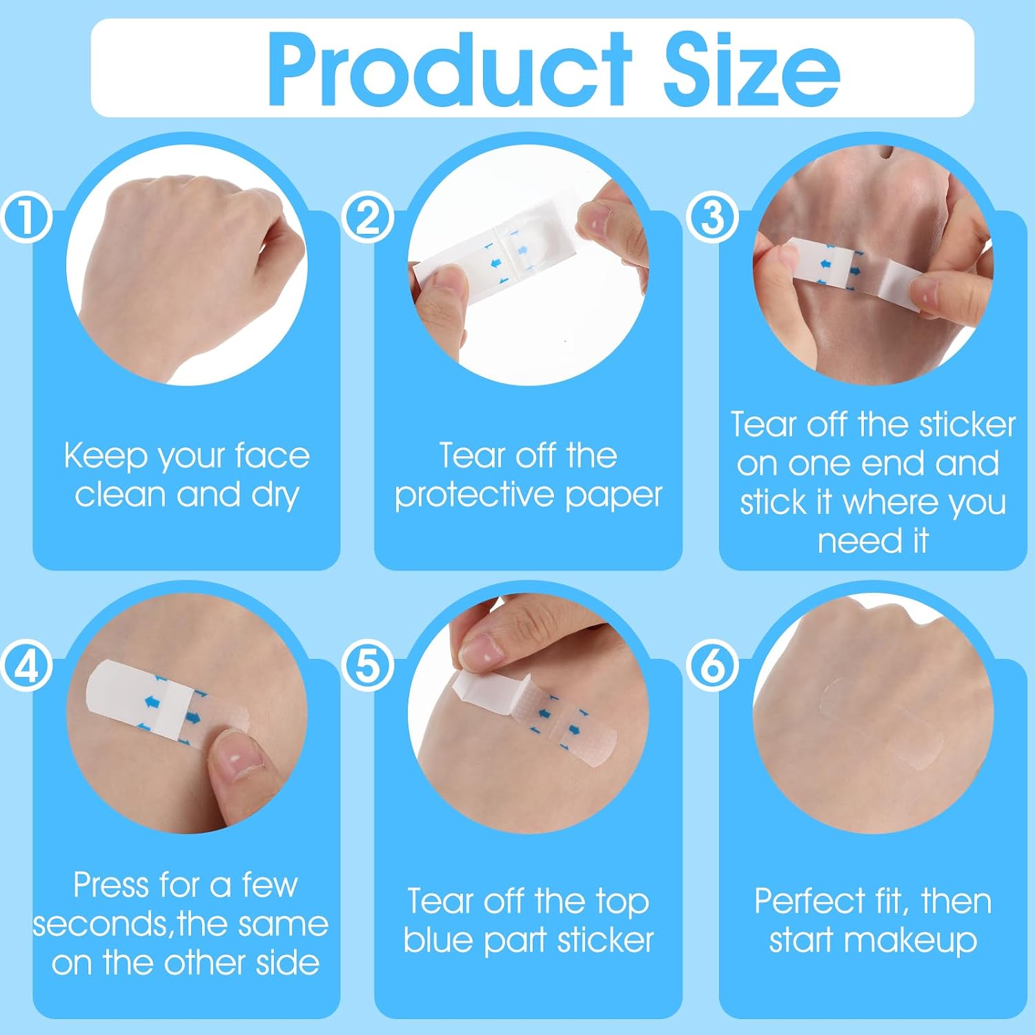 Ymapinc 140Pc Neck Tape Lifting Invisible, Clear Face Tape for Loose Skin, Neck Strips Instant Adhesive Tightening for Lifting Jowls, Eyes Wrinkles, Waterproof Reusable - Image 2