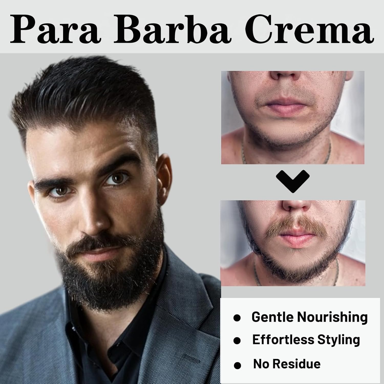 Para Barba, Crecimiento De Barba Para Hombre, Beard Stimulating Balm Beard Cream, Estimulante De Barba Ultra Potente, Beard Balm for Men Growth Oil, Balsamo Negro Moisturizes Strengthens (1PCS) - Image 2