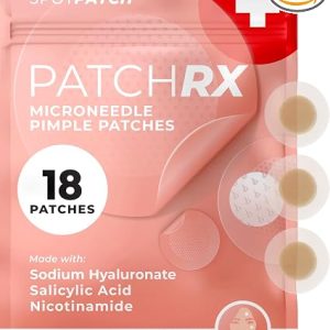 PatchRx Micro Needle Pimple Patch (18 Pack) - Hydrocolloid Micropoint Pimple Patch For Acne & Pimples, Microdart Patch, Micro Dart Pimple Patches