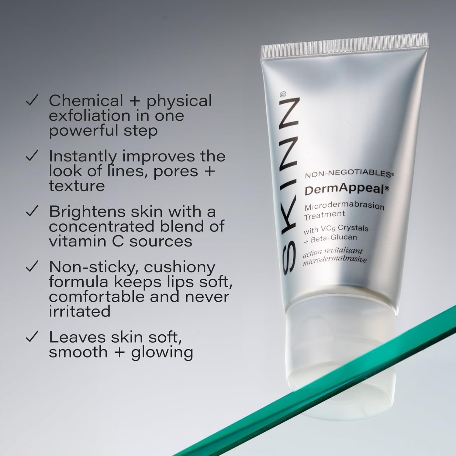 SKINN DermAppeal Microdermabrasion Face Scrub - Professional-Level Exfoliating Facial Scrub with Velvet-Soft Headband for Mess-Free Application, Daily Skin Care for Wrinkles + Fine Lines + Smooth Skin - Image 3