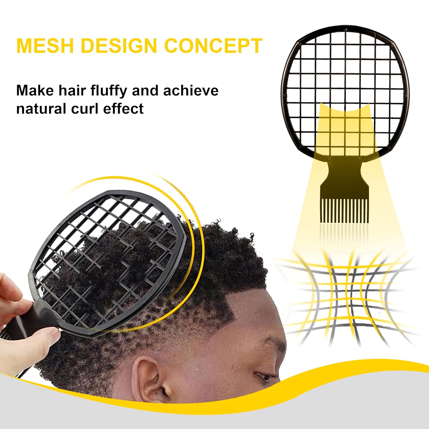 Selalu Curl Sponge Set with Glove, Metal Brush Pick and Twist Comb for Men and Women - Image 2