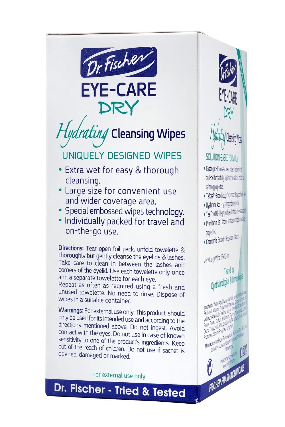 DR. FISCHER Eye-Care Dry, Hydrating Cleansing Wipes-Gentle Eye Wipes for Everyday Eye Cleansing and Hypoallergenic Makeup Remover (60 Wipes) Visit the Dr. Fischer Store - Image 2