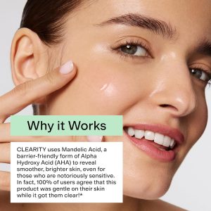 CLEARSTEM - CLEARITY The Blackhead Dissolver Mandelic Acid Serum - Vitamin C, Turmeric, Collagen Boost - All Skin Types - Facial Skin Care Products - Gluten Free, Cruelty Free - 1.35 Fl Oz / 40ml