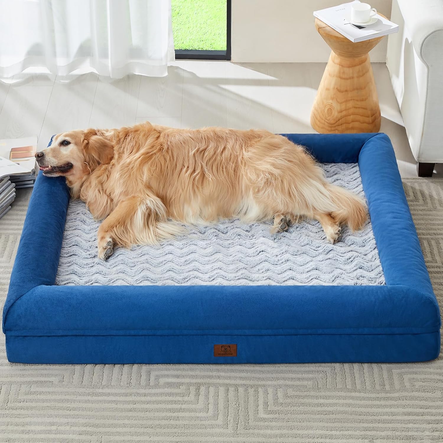 WNPETHOME XL Extra Large Dog Bed, Washable Dog Couch with Removable Waterproof Cover, Orthopedic Large Pet Sofa Bed with Bolster Sides for Sleeping - Image 2
