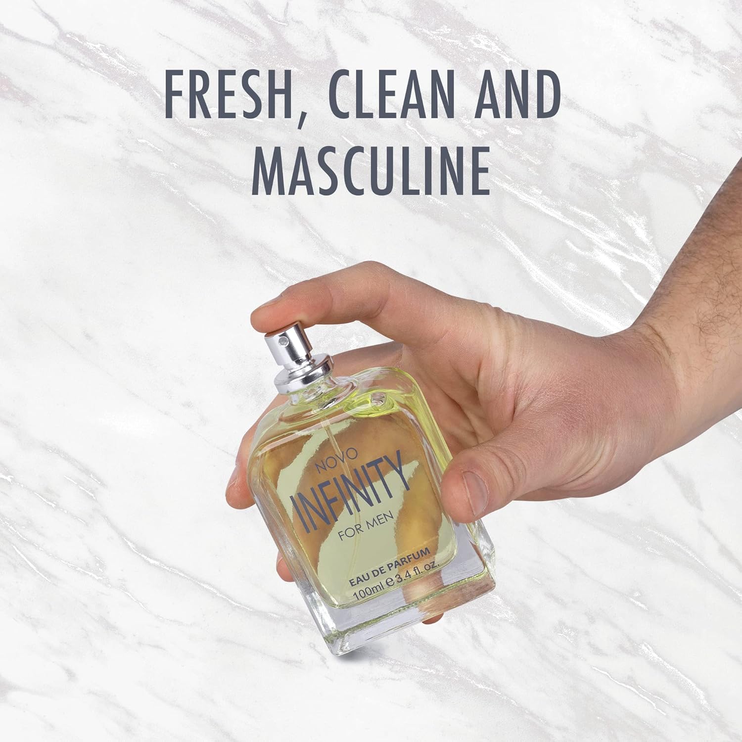 NovoGlow Novo Infinity for Men- 3.4 Fluid Ounce Eau De Parfum Spray for Men - Refreshing Citrusy & Floral Top Notes Smell Fresh All Day Long Lovely Gift Occasions - Image 2
