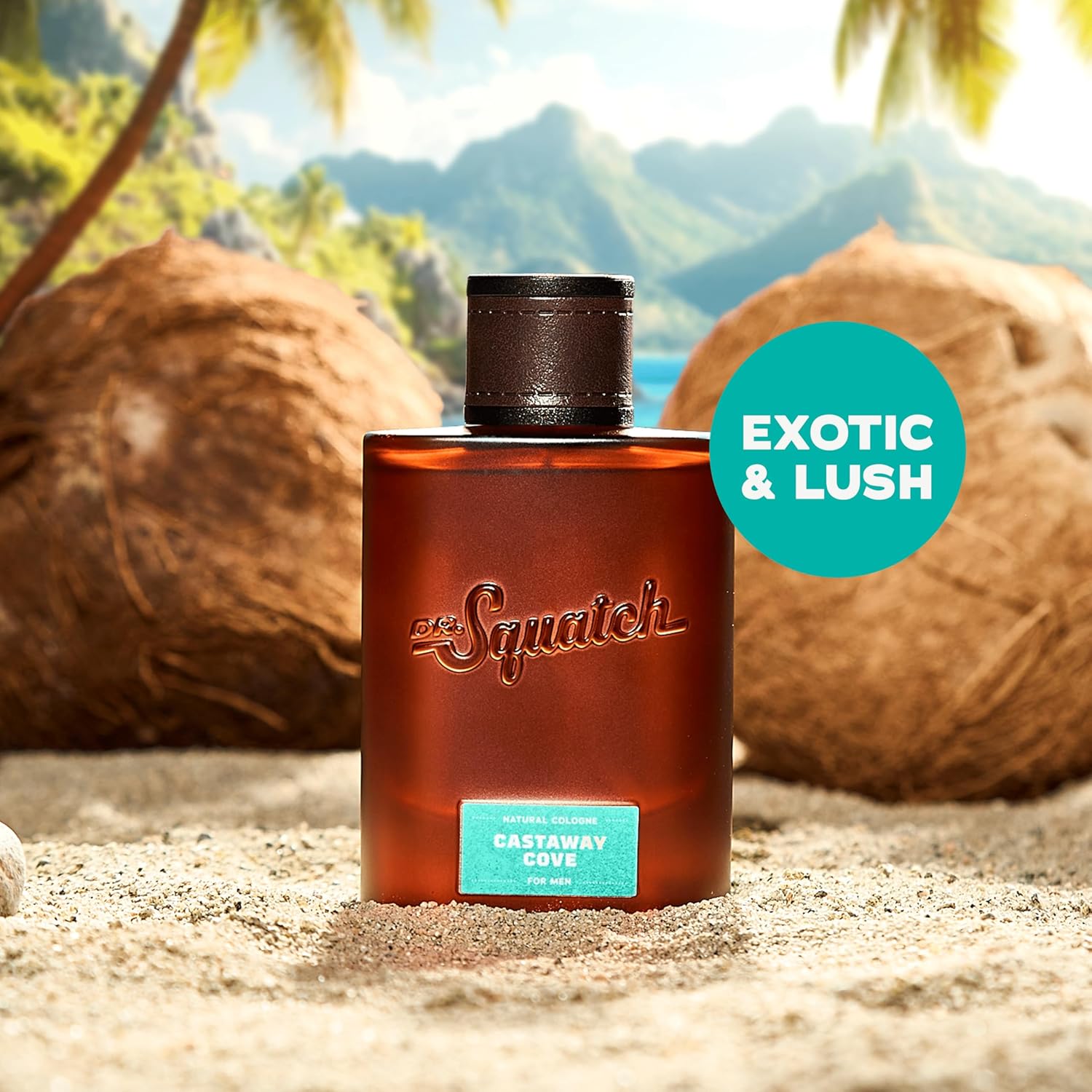 Dr. Squatch Natural Cologne for Men - Bergamot, Lavender, and Vanilla Fragrance Inspired by Coconut Castaway - Sustainably-Sourced Ingredients - Castaway Cove Cologne (1.7 fl oz) - Image 2