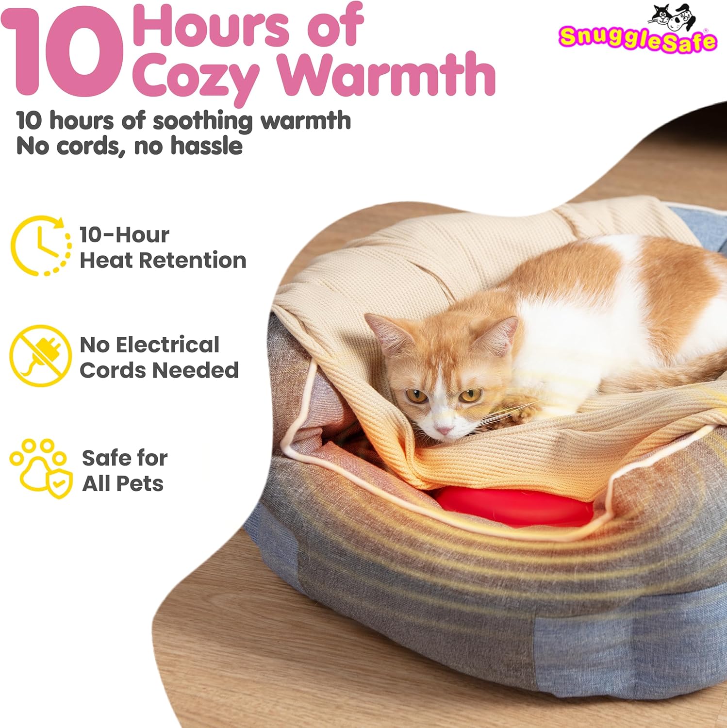 SnuggleSafe Original Microwave Heat Pad for Pets - Chew Proof, Water Resistant Heating Disc for Dogs, Cats, Rabbits, Guinea Pigs and Small Animals - Up to 10 Hours Warmth - Image 2