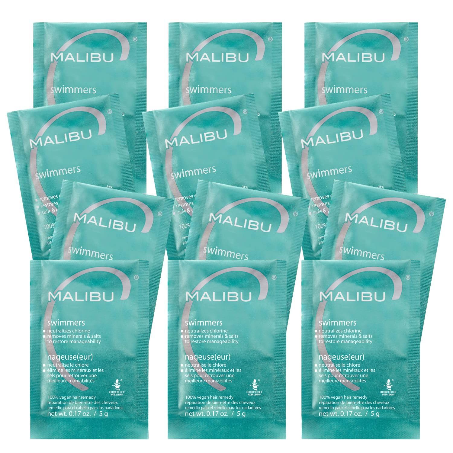 Malibu C Swimmers Wellness Remedy & After Pool Hair Care - Restoring & Hydrating Swim Treatment with Vitamin C Complex - Protects Against Discoloration from Chlorine, Salt Water, Build Up (12 Packets) - Image 2