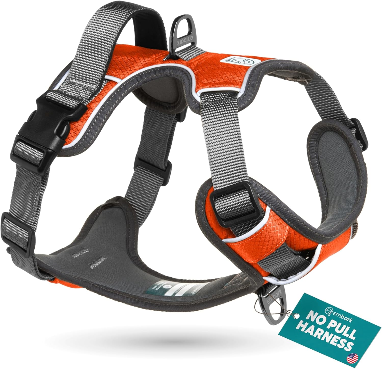 Embark Adventure Small Dog Harness – No-Pull, Reflective Trim, Military-Grade Nylon, Front Clip with Gel-Lined Handle - Image 3