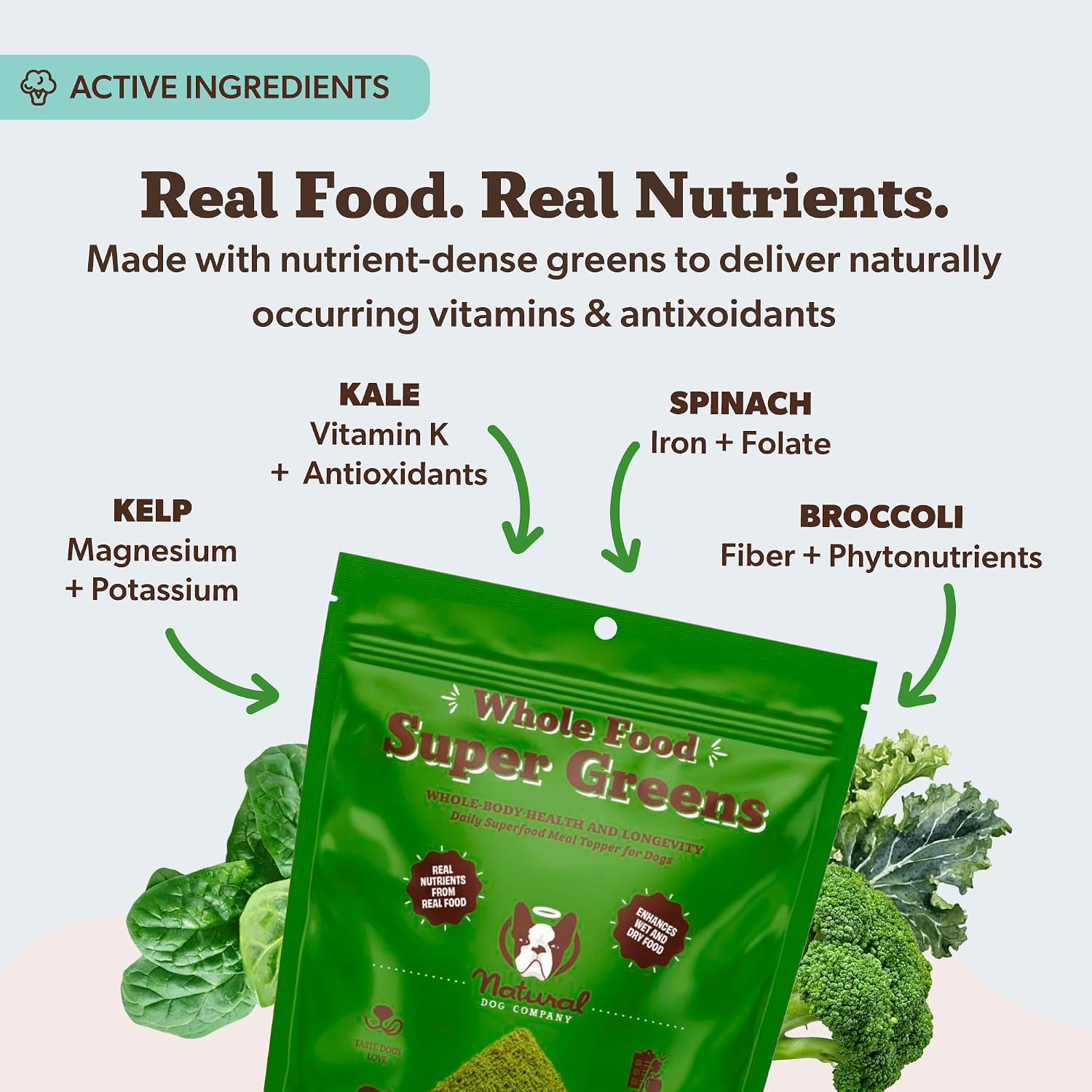 Natural Dog Company Super Greens Food Topper for Dogs, 8oz – Multivitamin & Superfood Powder – Immune, Digestive & Skin & Coat Support – No Fillers or Artificial Preservatives – All Life Stages - Image 3