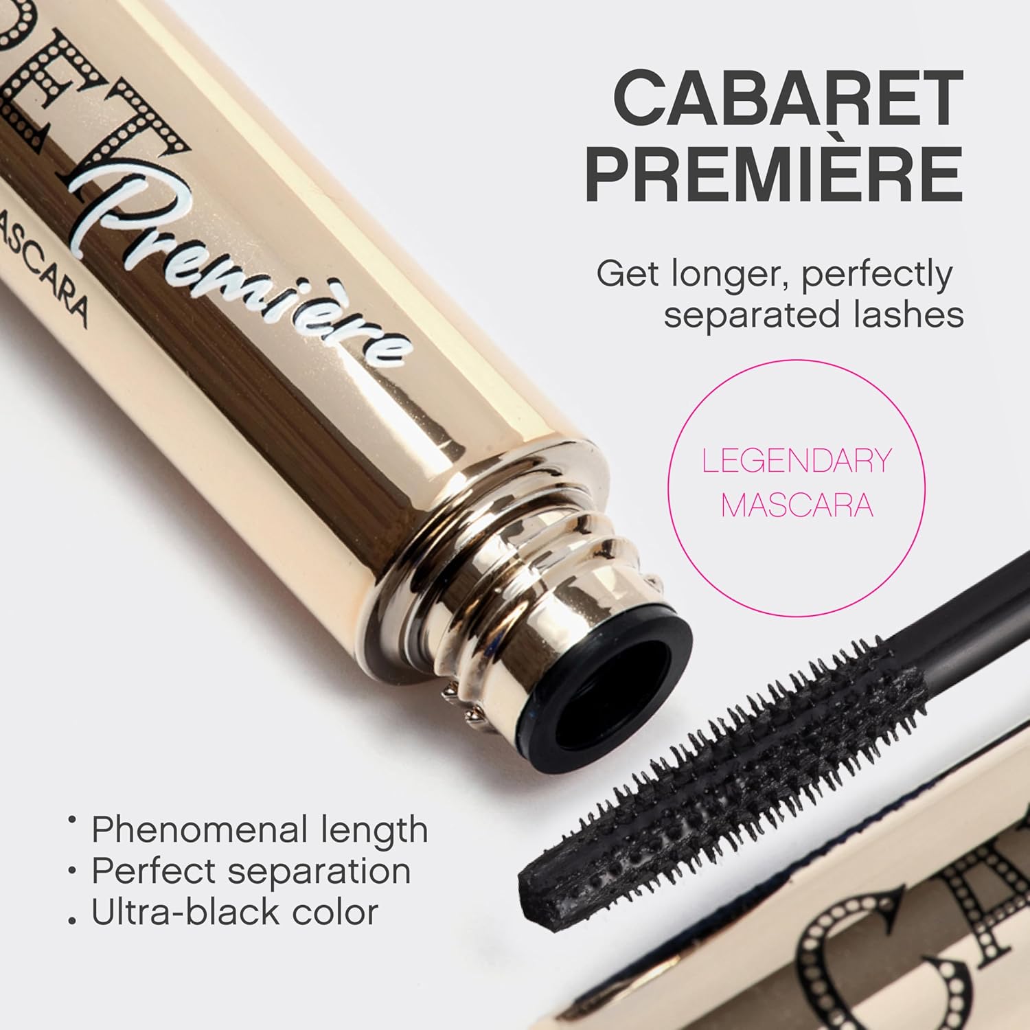 Vivienne Sabó Cabaret Premiere Black Mascara, Volume and Length, Defining, Curling, No Flaking, No Clumping, Smudge Proof, Washable, Cruelty-Free, Made in Europe, (01 Black), 0.6 Fl Oz, 2 Pack - Image 2