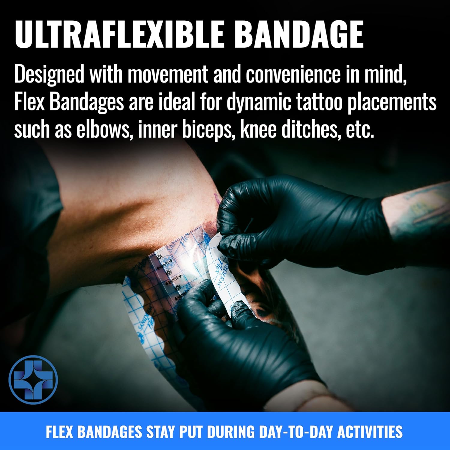 Saniderm Flex Tattoo Aftercare Bandage (New) (3 Sheets, 6 in x 8 in) – Convenient, Faster Tattoo Healing and Protection – Sterile, Waterproof, Ultra Flexible, Tatoo Aftercare Wrap – Matte Finish