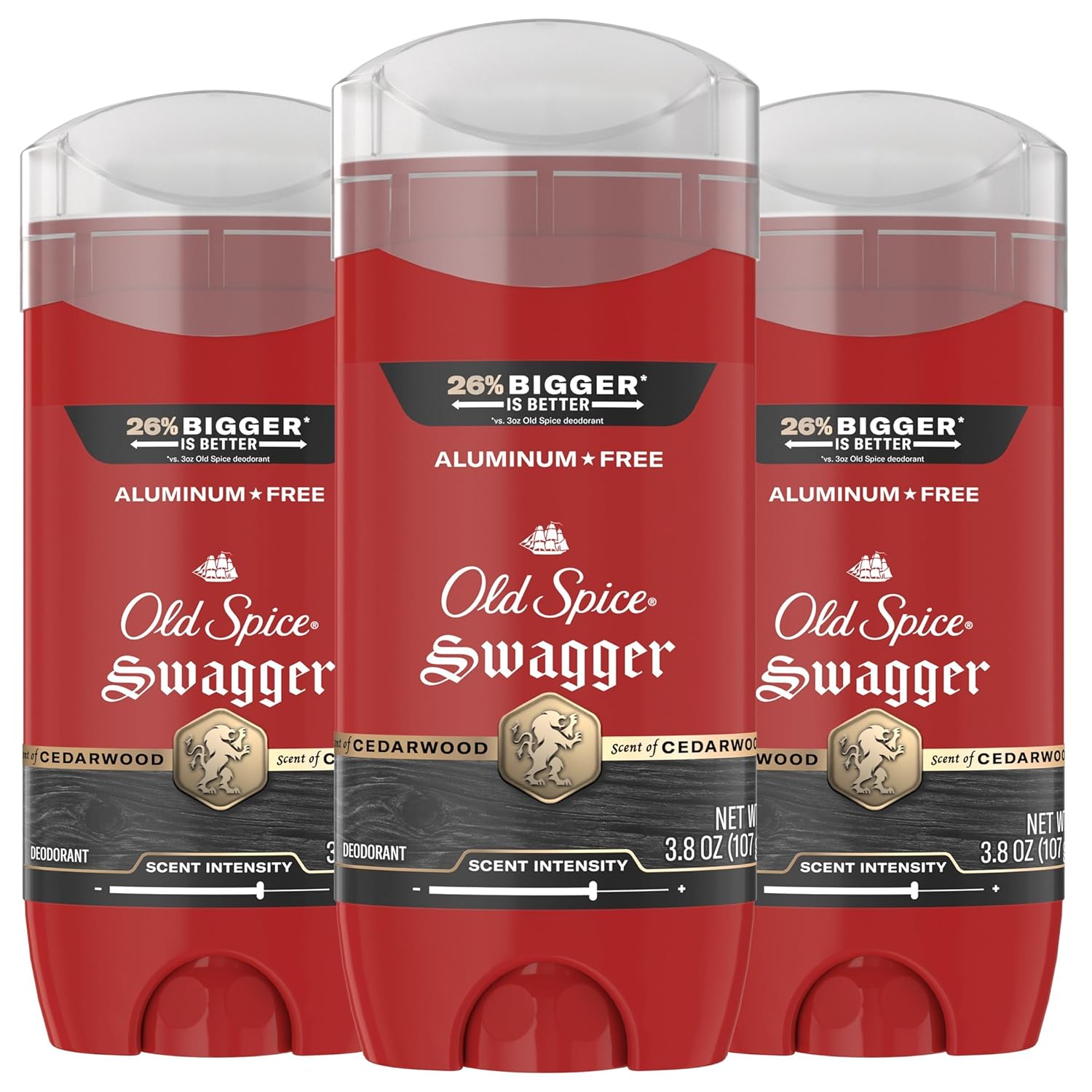 Old Spice Aluminum Free Deodorant for Men, 24/7 Protection to Eliminate Odors, 24/7 Freshness & Lasting Scent, Swagger with Lime & Cedarwood Scent, 3.8 oz (Pack of 3) - Image 2