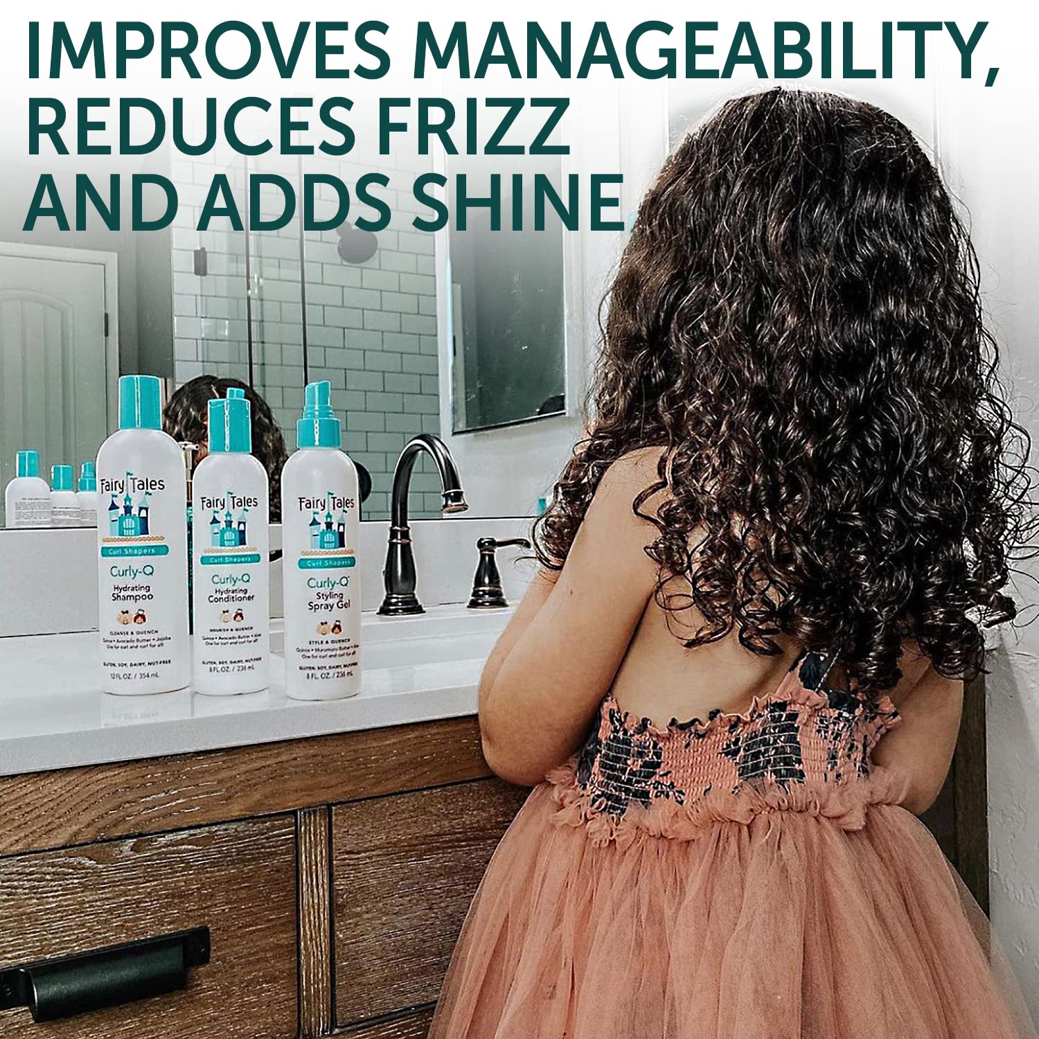 Fairy Tales Curly Q Hydrating Kids Shampoo – Paraben, Sulfate, Gluten, and Nut Free – For all Types of Curls Including Multi Cultural Hair – 32oz. - Image 2