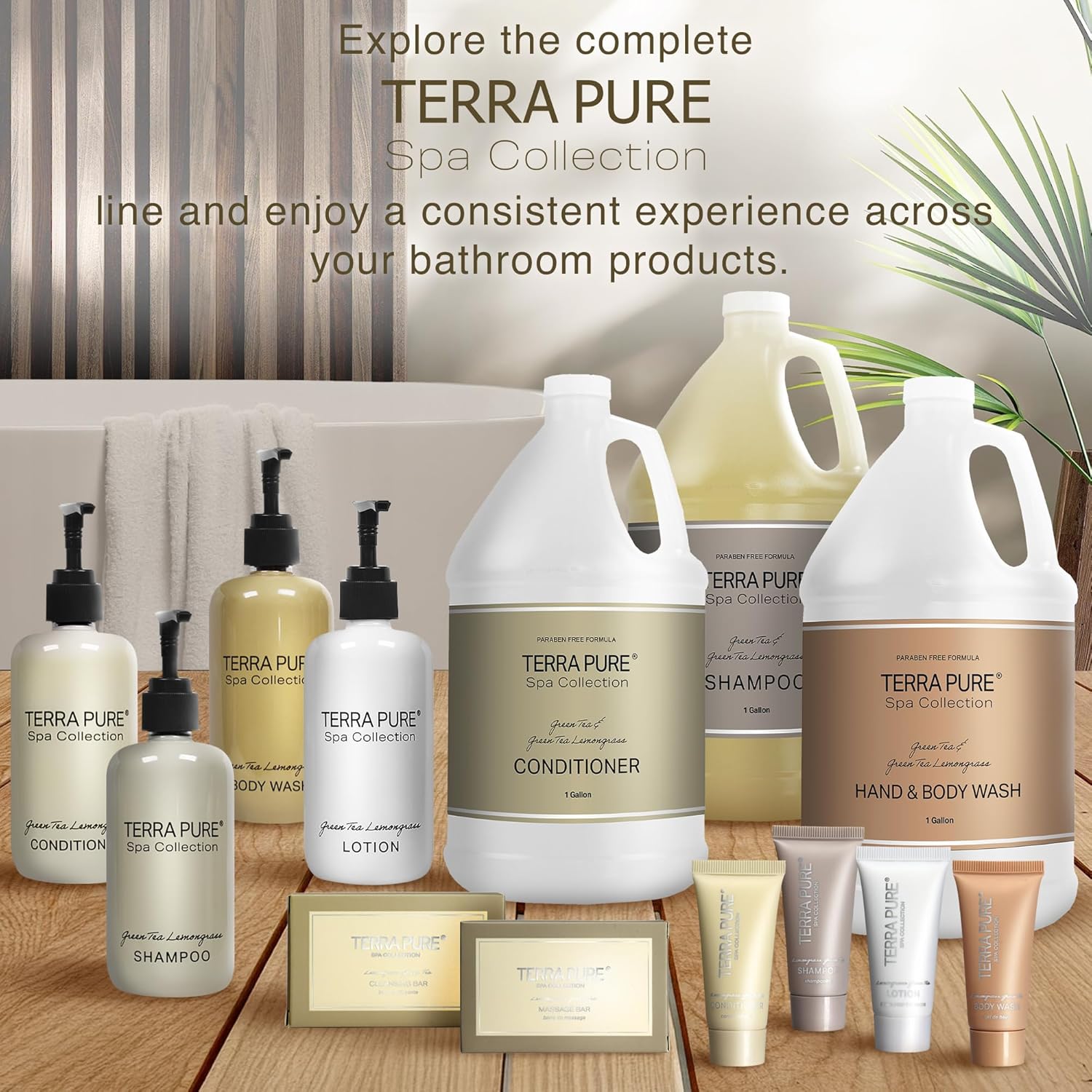 Terra Pure Spa Collection Conditioner, Green Tea Lemongrass, 1 Liter | Refill Bag For Soap Dispensers, Bulk Toiletries, Vacation Rentals & Home Bathroom Showers, Set of 3 - Image 3