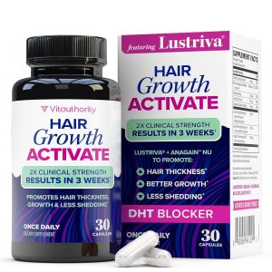 Lustriva Hair Growth Supplement for Women | Lustriva & DHT Blocker Vitamins for Thicker Fuller Locks Biotin Saw Palmetto Zinc & Copper | Reduce Shedding & Support Hair Loss for Men & Women 30 Capsules