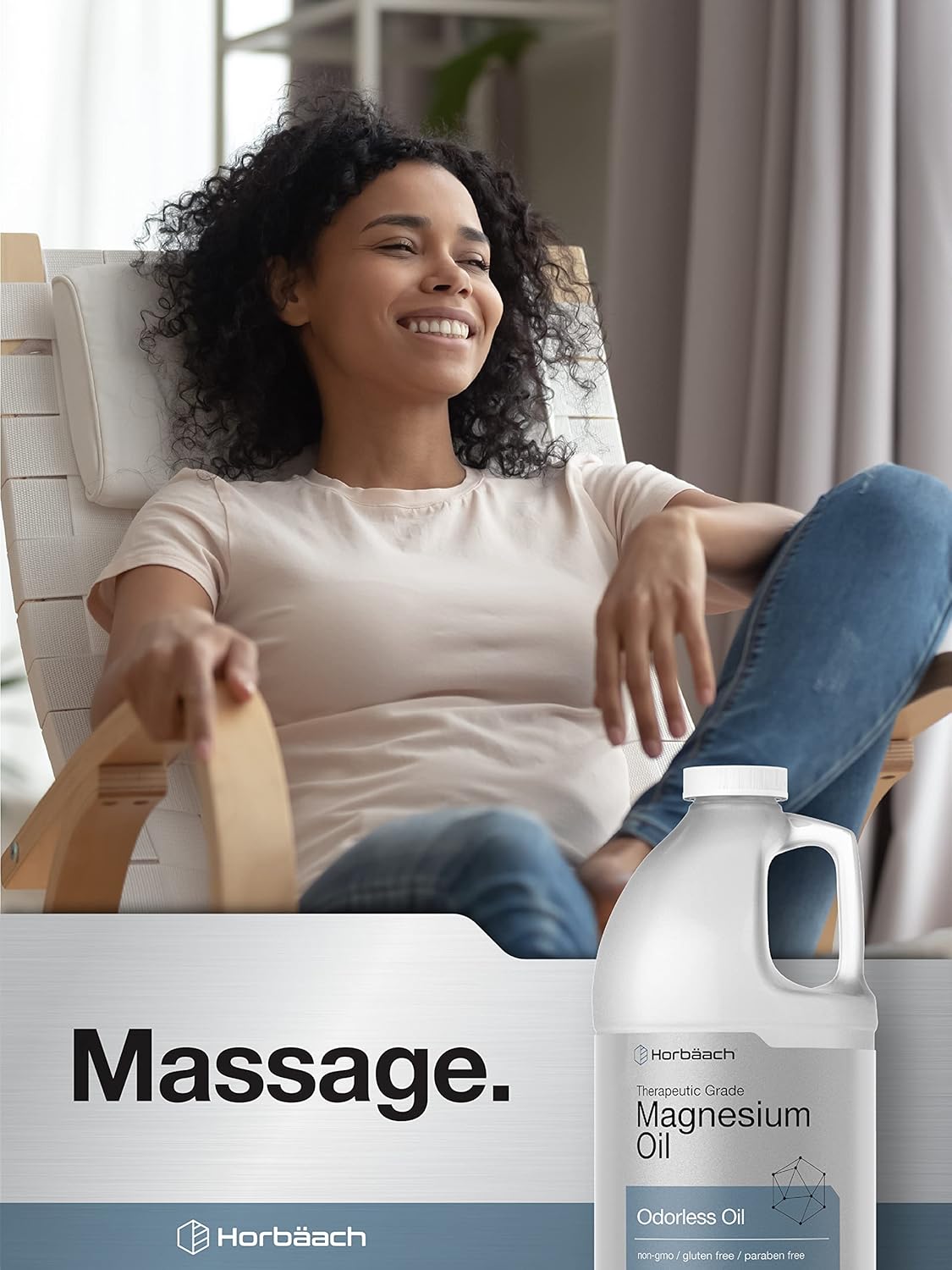 Horbäach Magnesium Oil | 64 fl. oz | Therapeutic Grade | Vegetarian, Non-GMO, Gluten Free, and Paraben Free Odorless Formula - Image 3