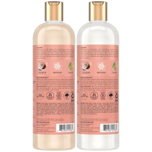SheaMoisture Coconut & Hibiscus Curl & Shine Shampoo & Conditioner for Bouncy Curls, Frizz Control, 16 Oz Ea