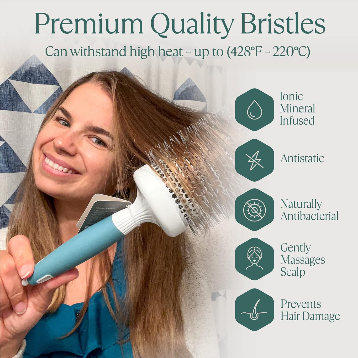 Round Brush Set for Blow Drying and Styling - Ceramic Ionic Thermal Brushes, Wet Hair Brush Bundle with Travel Bag for Women and Men - Image 2