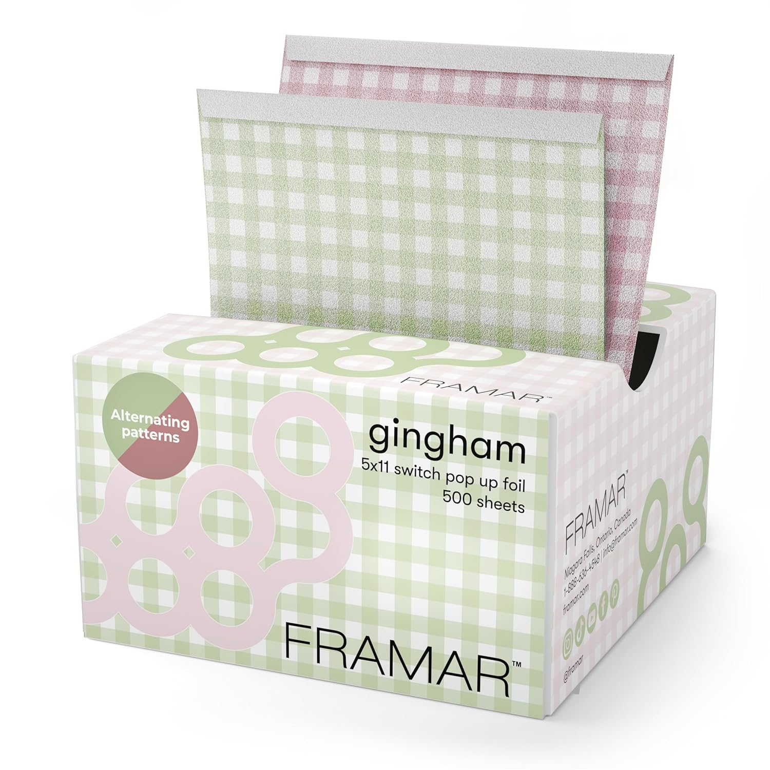 FRAMAR Gingham Hair Foil – Hair Foils For Highlighting, Pop Up Foil For Hair Highlighting, Salon Foils For Hair Highlighting Kit, Long Hair Foils For Bleach, Salon Foils For Hair Stylist – 500