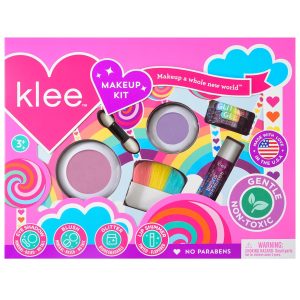 Klee Naturals Makeup Kit with Eye Shadow, Blush, Glitter Gel and Lip Shimmer. Kid-Friendly and Non-Toxic. Made in USA. (Whirl With It)